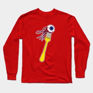 Creepy Eyeball on Fork Long Sleeve T-Shirt